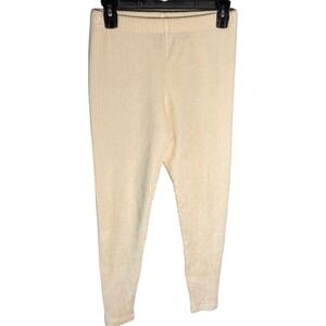 VINTAGE Offwhite Cream Velour Leggings Petite Coquette